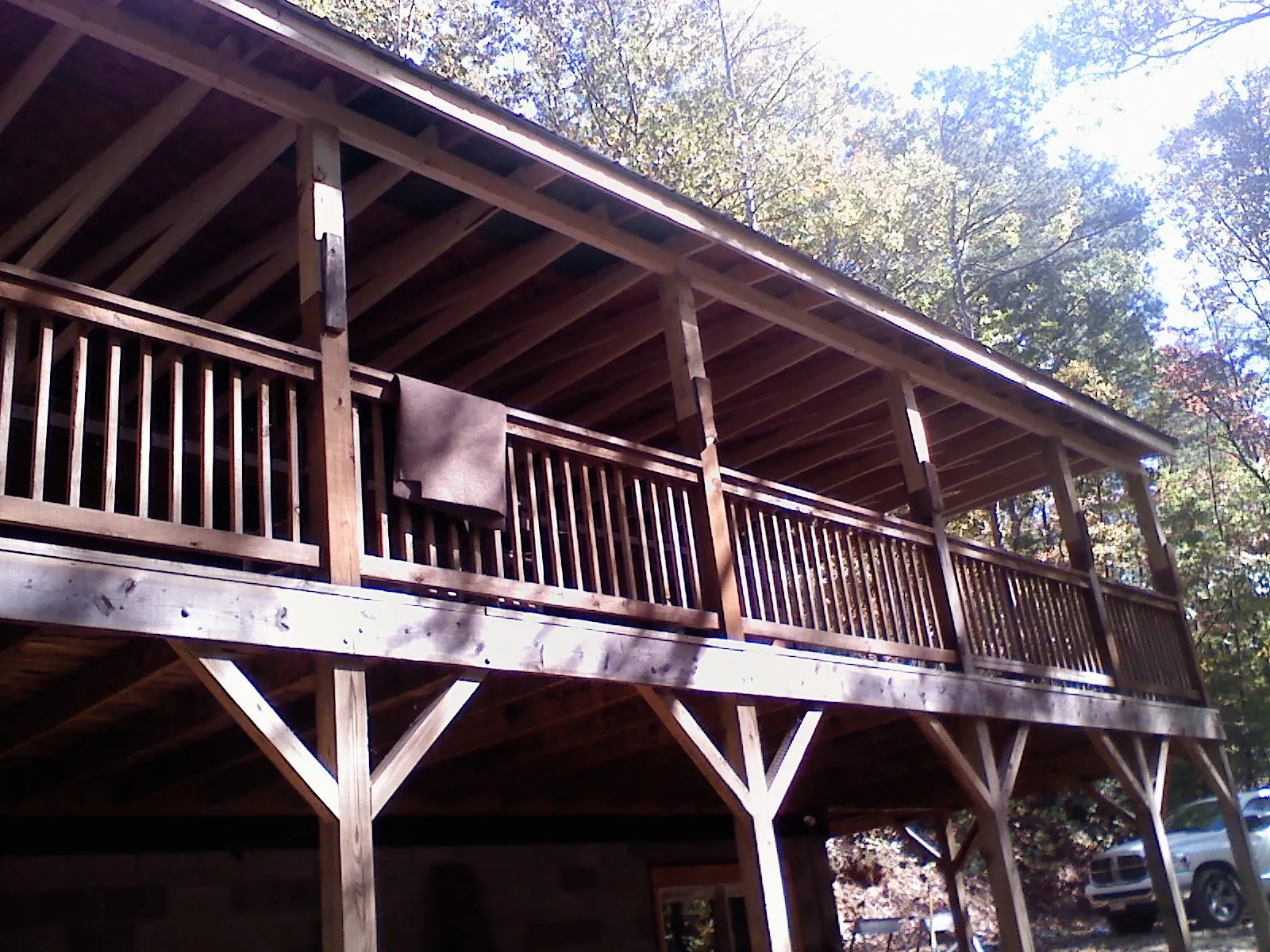 Timber framing under a new elevated porch and deck — Roof Leak Repair in Jarratt by Roofing Brothers